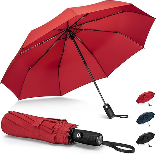 NINEMAX Travel Folding Umbrella Windproof for Men Women, Portable Compact Umbrellas Automatic Open and Close for Rain