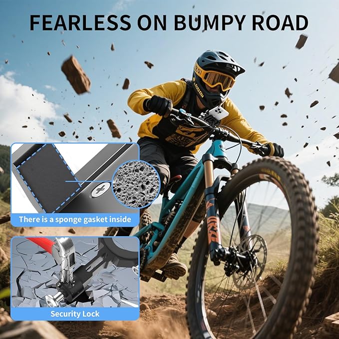 Bike Motorcycle Phone Mount,Aluminum Bike Phone Holder Handlebar [Anti-Shake],360° Bike Cell Holder for 4.7-7 Inch Smartphones Bike Motorcycle