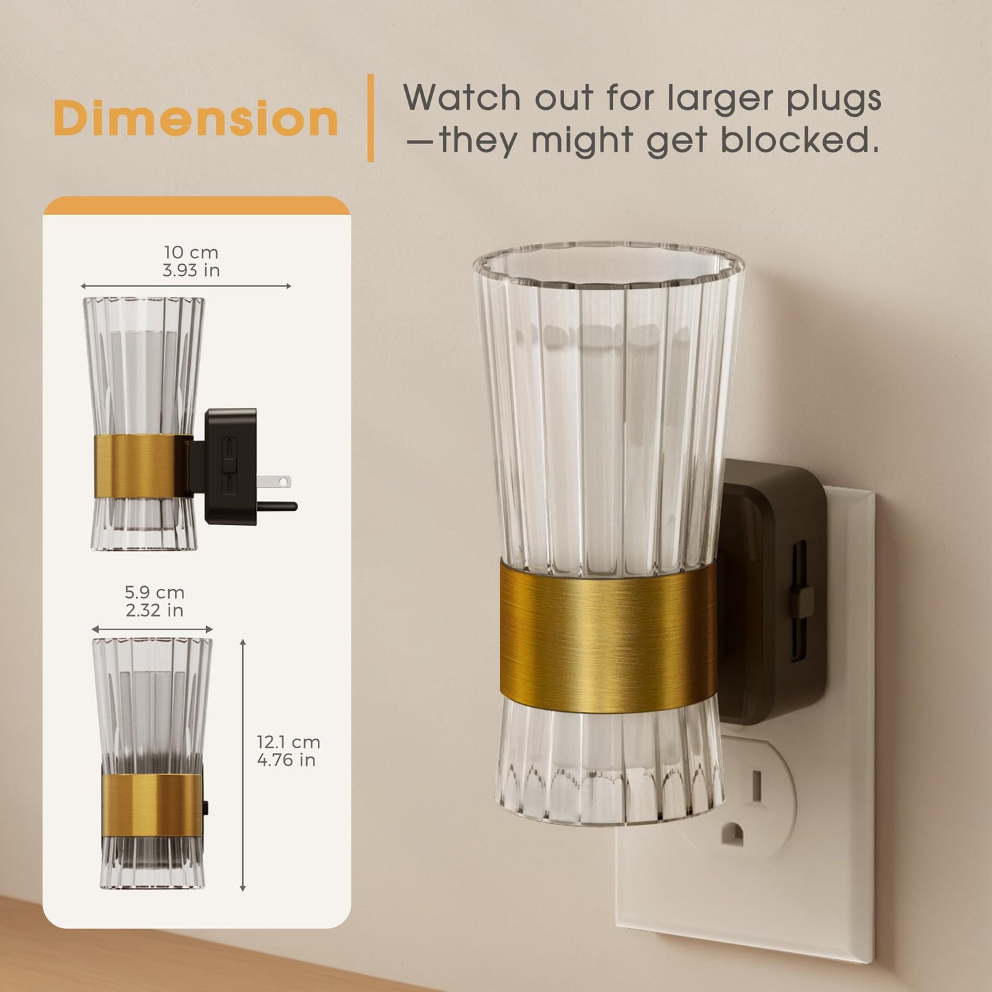 Briignite Night Light, Night Lights Plug into Wall, Soft White LED Nightlight for Kids, Adjustable Brightness 0-100LM, Dusk to Dawn Sensor, Soft Light for Bedroom, Hallway, Nursery, 2 Pack