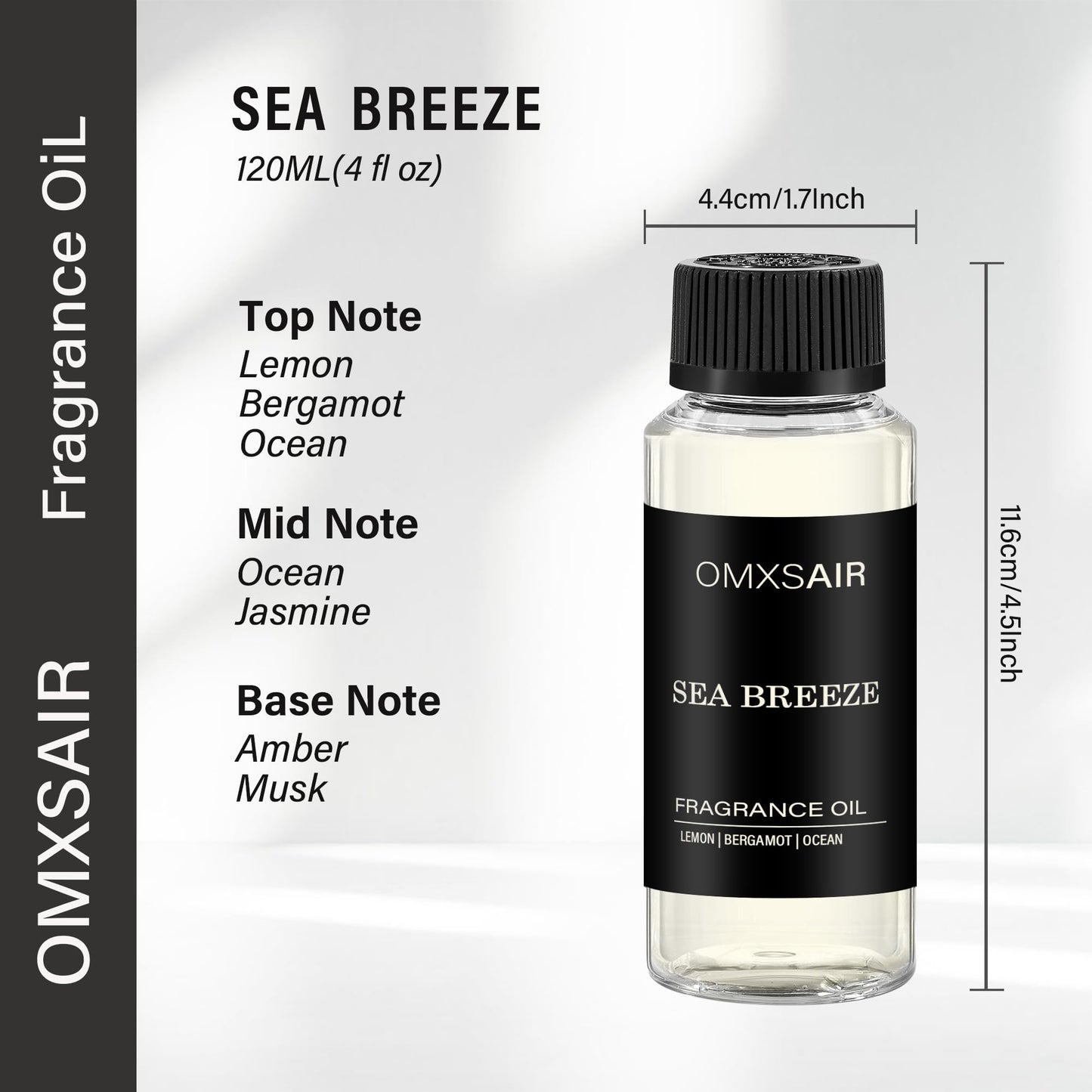 Hotel Diffuser Oil Inspired by The Ritz Carlton Hotel Scent 120ml/4.1 Fl oz -Essential Oil Diffuser Refill-Lemon Bergamot Ocean Breeze-Long Lasting HVAC Diffuser Oil for Home & Spa Use