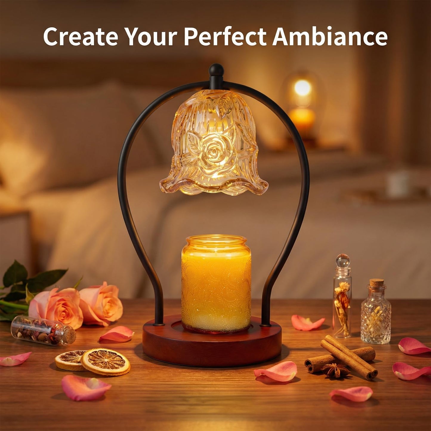 ZQPBLED Candle Warmer Lamp with Timer and Dimmer,Dimmable Candle Warmer for Jar Candles,Wax Melt Warmer for Jar Candles with 2 Bulbs,Birthday Gifts for Women Mom, New Home Decor