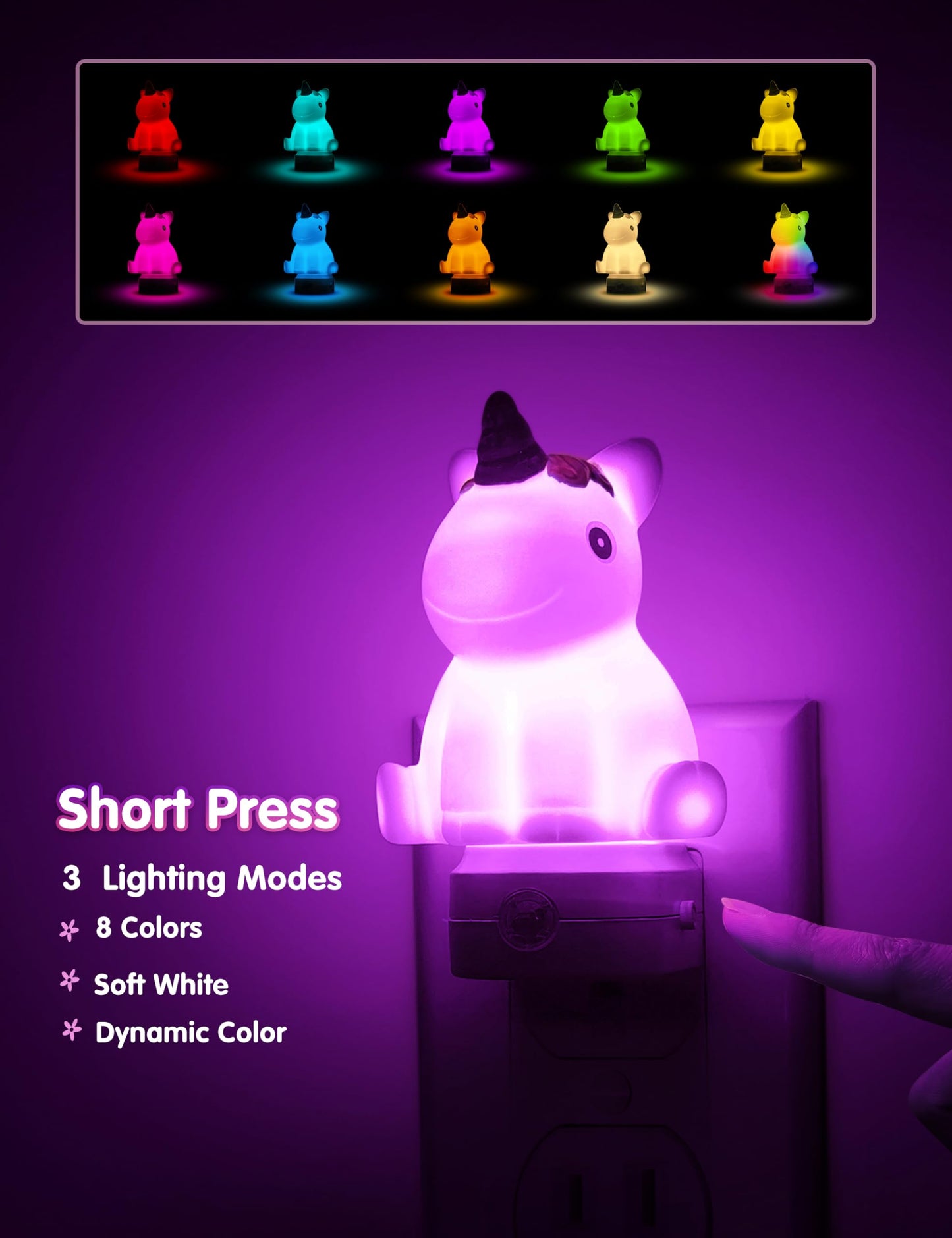 L LOHAS LED 1 Pack Cute Night Light and 1 Pack Dog Night Light
