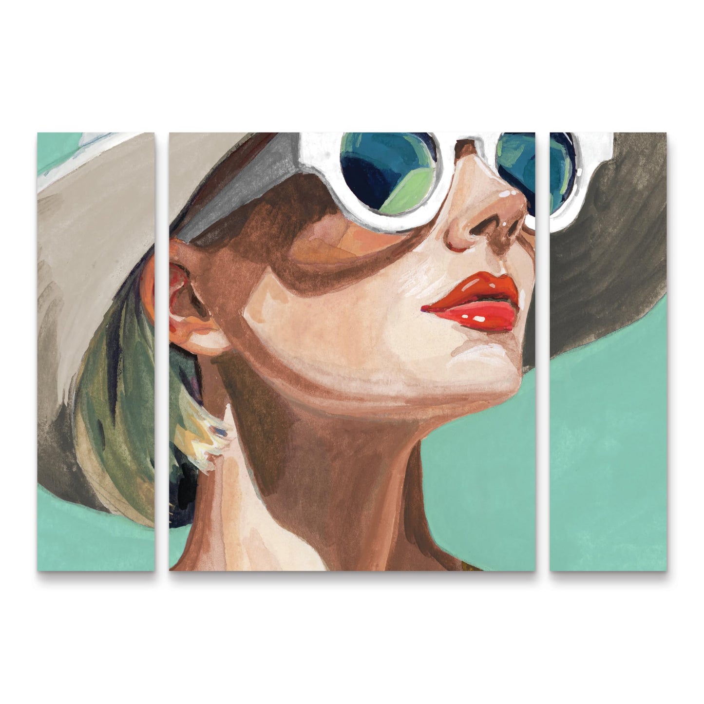 3 Panel Wall Art Set - Kate Jarvik Birch 'Vacation In Style Teal' Canvas Wall Art for Living Room, Bedroom, or Office Decor by Trademark Fine Art