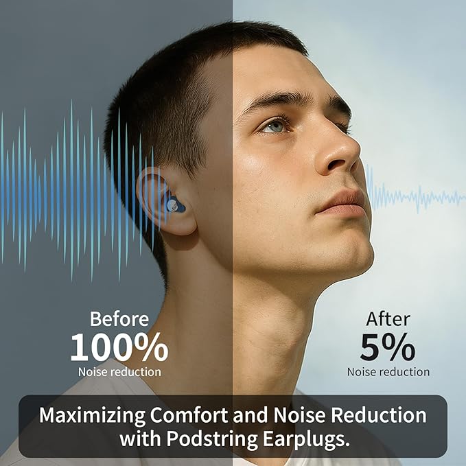 Ear Plugs for Sleeping Noise Cancelling, Ear Plugs for Noise Reduction with 8 Eartips, Reusable Noise Cancelling Ear Plug for Concerts - Blue, Silicone Hearing Protection Earplug 30db