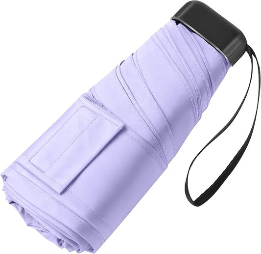 Mini Umbrella for Travel - Waterproof Portable Folding Umbrella Flat Compact Lightweight Small Umbrellas for Pocket Purse