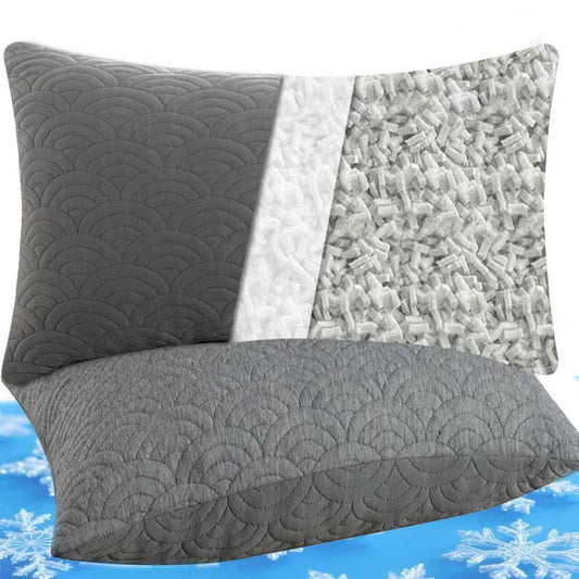 MOLCLCUY Memory Foam Pillows Standard Size Set of 2 Adjustable Cool Pillow for Side Back Stomach Sleepers Luxury with Washable Cover
