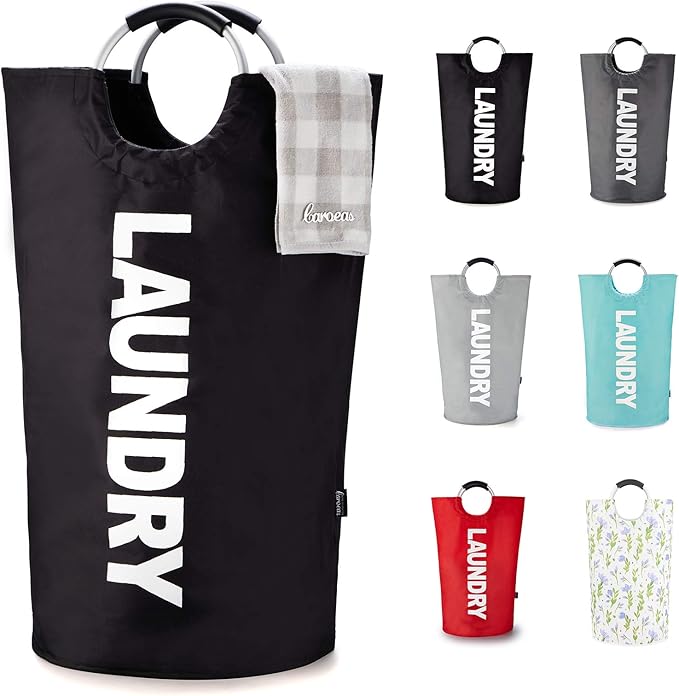 Caroeas 90L Laundry Basket (13 Colors), Waterproof Laundry Hamper, Laundry Bag with Padded Handles, Clothes Hamper Stands Up Well, Collapsible Laundry Basket Easy Storage