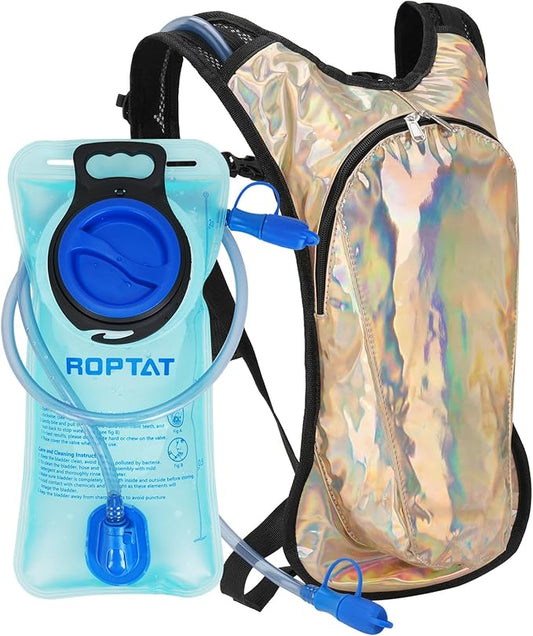 Roptat Hydration Backpack Pack with 2L Hydration Bladder - Lightweight Water Backpack Water Pouch for Women Men Running Riding Biking Music Festival