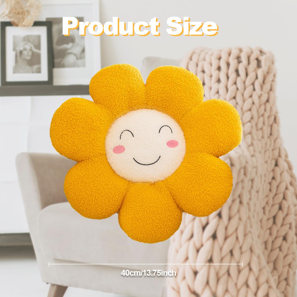 TUICARE Flower Pillow Stuffed Throw Pillow Valentines Gift Bedroom Aesthetic Room Decor