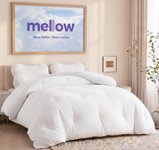 Mellow Marshmellow Comforter King/Cal King - Extra Fluffy Double-Stuffed Down Alternative Duvet Insert, All-Season Temperature-Balancing, Oeko-TEX Class I Fabric, Box-Stitch, Machine Washable