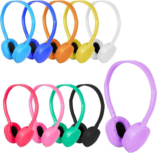 Classroom Kids Headphones Bulk 30 Pack Class Set of Headphones for Students Children Boys Girls Teen Adult,Group Learning, Computer Lab, Library, Online Lesson and Testing (10 Colors)