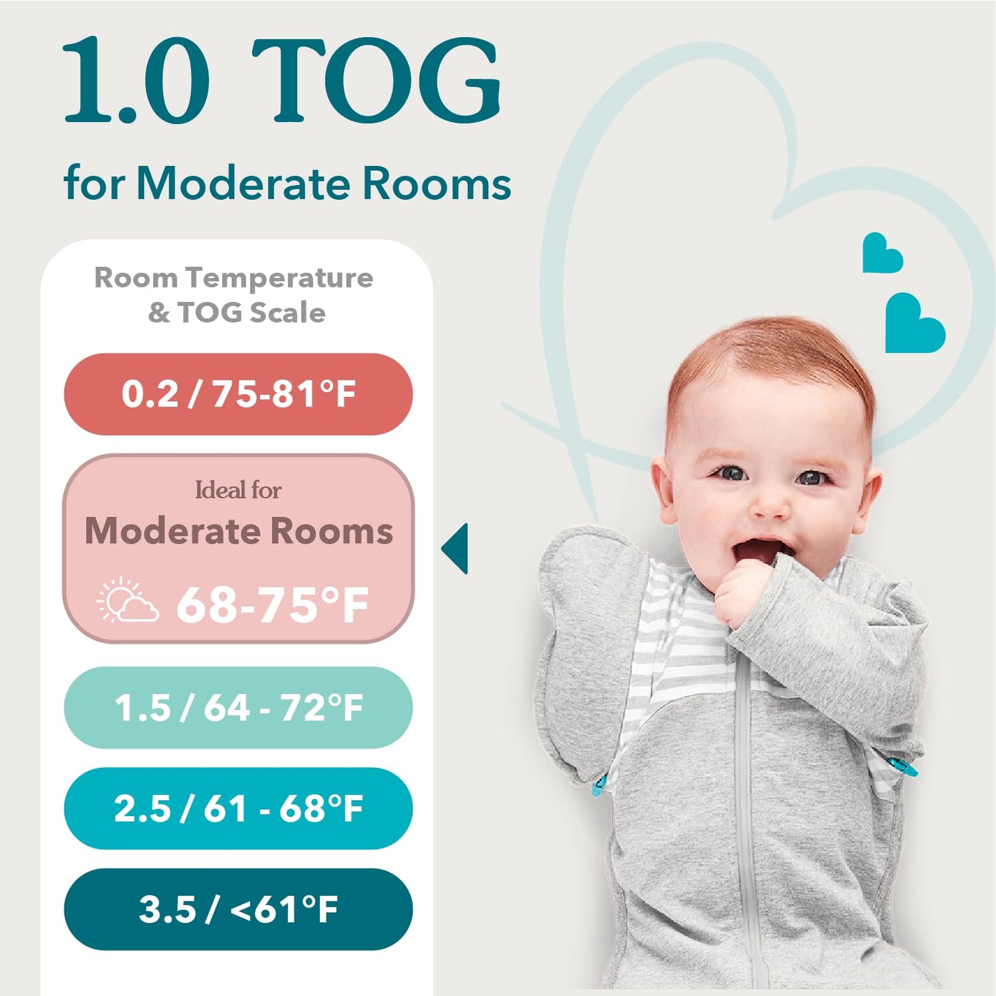 Love to Dream Swaddle UP, Baby Sleep Sack, Self-Soothing Swaddles for Newborns, Improves Sleep, Secure Fit Helps Calm Startle Reflex, New Born Essentials for Baby, Small 8-13lbs, Gray