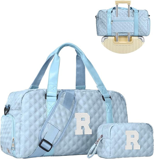 Elilier Personalized Duffle Bag Women Girls Gift: Letter Carry on bags, Dance Cheer bag Sports for Girl, Kid Gymnastics Bags, Birthday Gifts for Women Girls Kids Teens Mom Teacher
