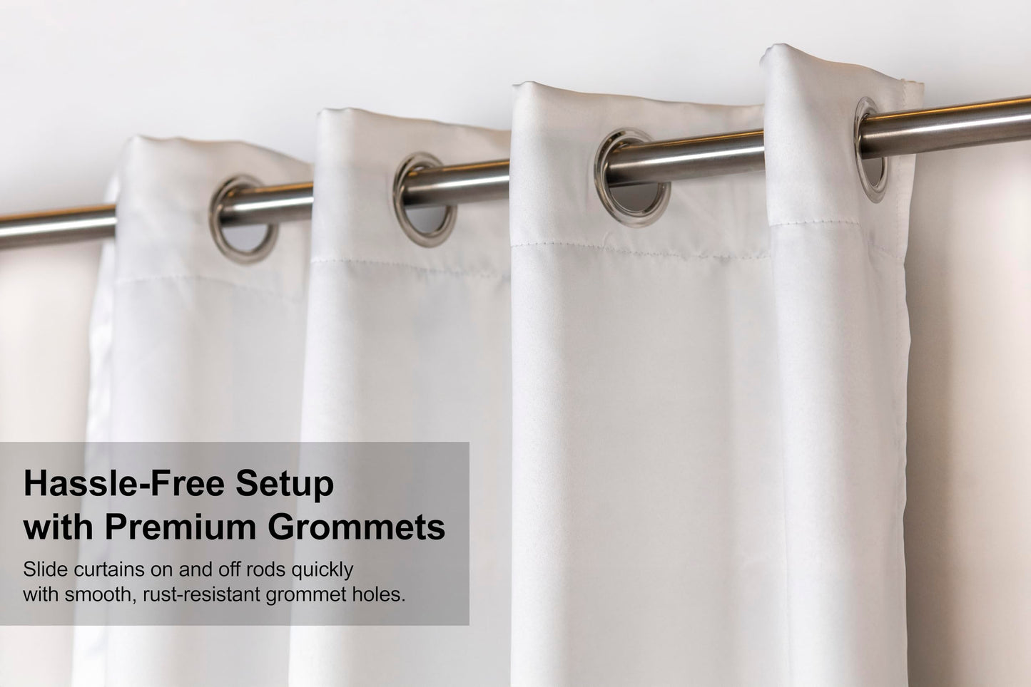 Candy Cottons Blackout Curtains for Bedroom and Living Room, Bedroom Decor, Black Liner for 100% Blackout, Thermal Insulated, Built with Stainless Steel Grommet, Easy Installation, Grey, 52x84