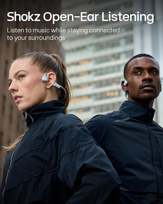 SHOKZ New OpenRun Pro 2-Bone Conduction Headphones,Open-Ear Bluetooth Wireless Sport Earphones for Running,Workouts-Sweat Resistant,Secure Comfortable Fit-Deep Bass,Smart Mic,Reflective Strip