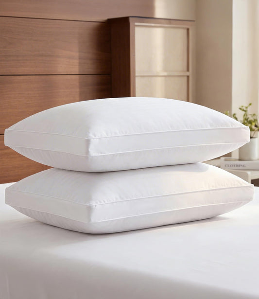 Bed Pillows for Sleeping Queen Size Set of 2 - Super Soft & Fluffy w/ Down Alternative Filling - Hotel Luxury Quality, Gusseted Pillow for Back, Stomach & Side Sleepers - Comfy & Breathable - White