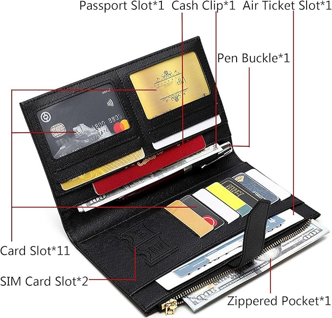 Waterproof Family Passport Organizer with RFID Blocking Genuine Leather Document Holder Card Slots Travel Wallet for Women Men Black (Beige)