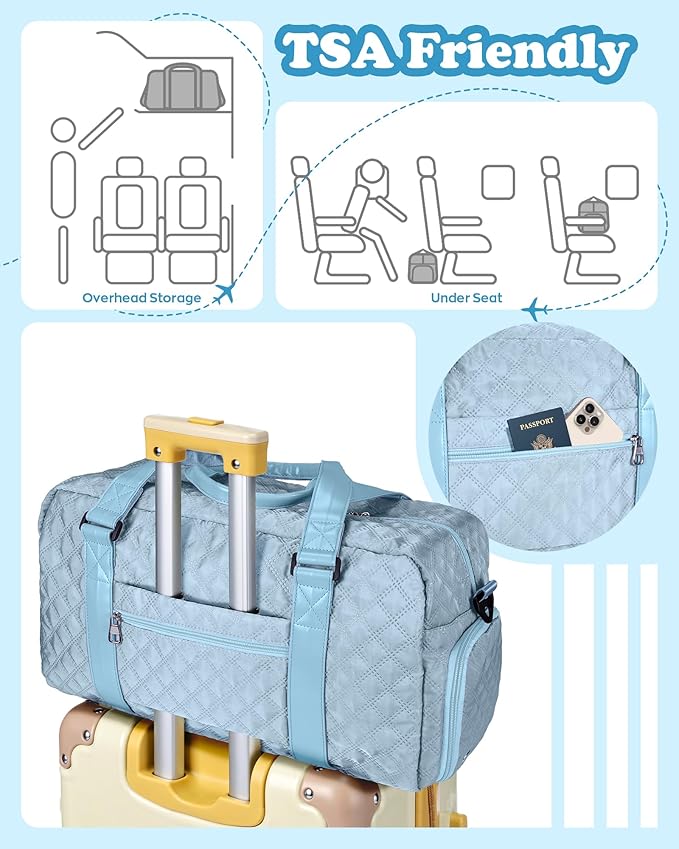 Elilier Initial Travel Duffle Bag Women Girls Gift: Personalized Weekender bags, Dance Cheer bag Sports for Girl, Kid Gymnastics Bags, Birthday Gifts for Women Girls Kids Teens Mom Teacher