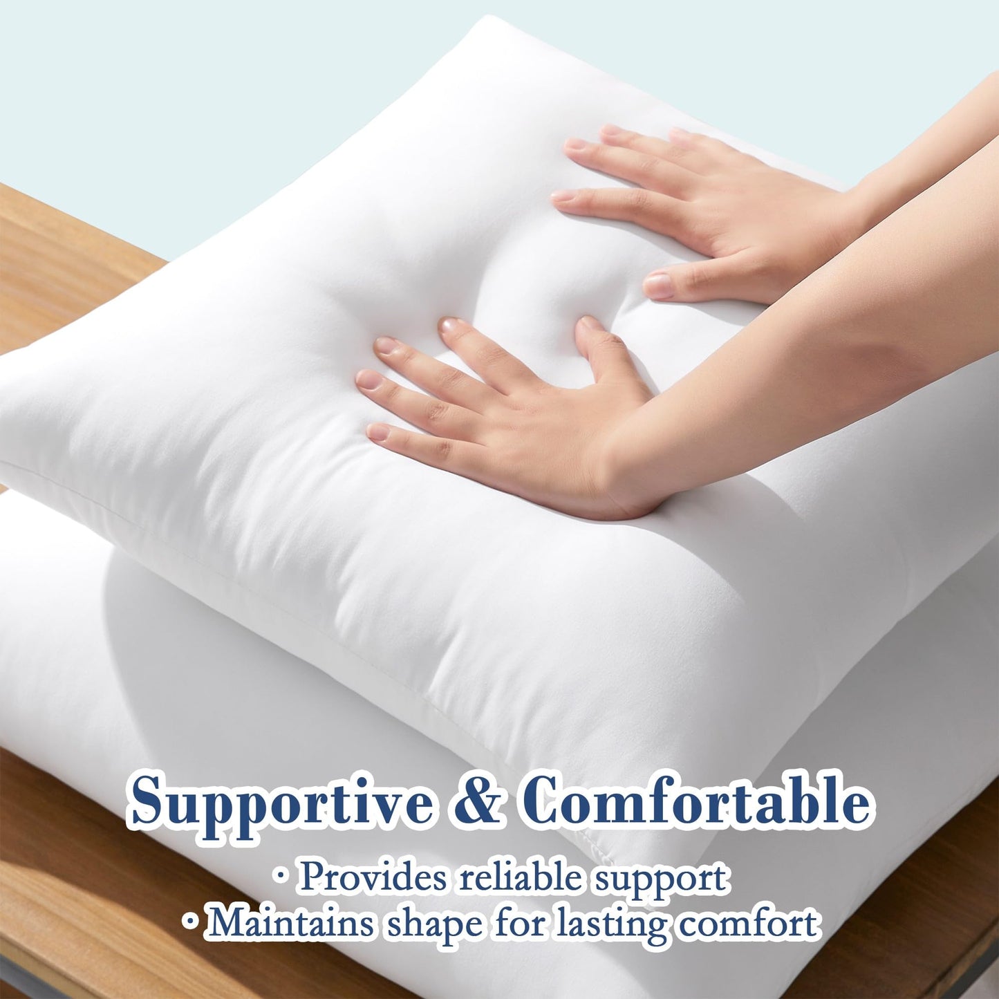 puredown® 18x18 Outdoor Pillow Inserts, Set of 2, Fluffy Soft Waterproof Down Alternative Square Form Sham Stuffer for Porch Swing Sofa Couch Cushion Patio Furniture