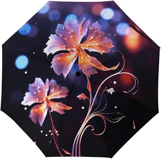Portable High-density carbon steel structure Portable Travel Umbrella Windproof 3‑Fold Smooth Auto Open Compact Protective