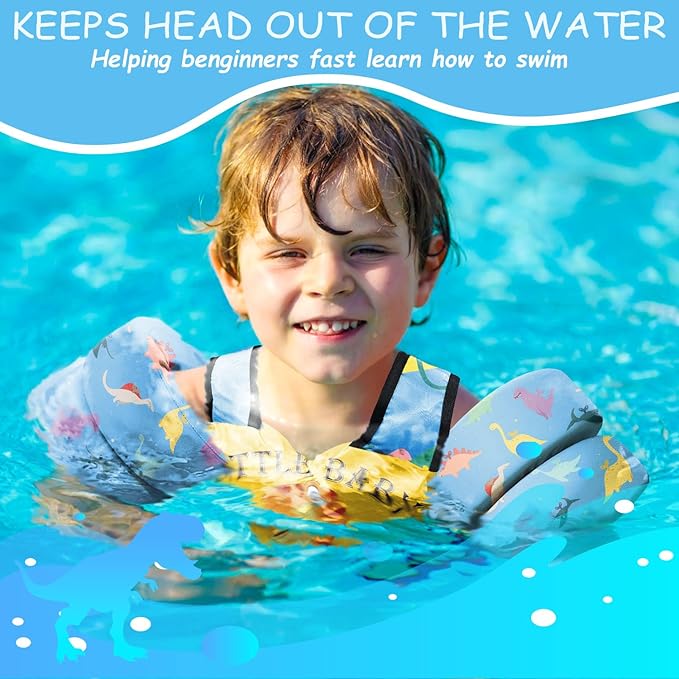 Chriffer Kids Swim Vest Life Jacket for 30-55 Pounds Boys and Girls, Toddler Floaties with Shoulder Harness Arm Wings for 2,3,4,5,6,7 Years Old Baby