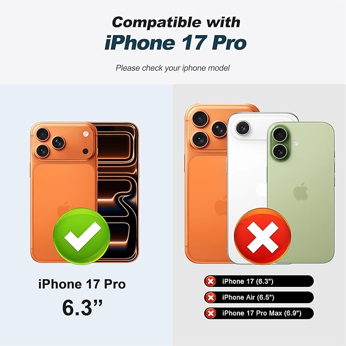 CIVICASE for iPhone 17 Pro Wallet Case with Stand,PU Leather Flip Credit Card Holder Slots (RFID Blocking),Compatible with Magsafe Magnetic Holder Phone Cover Women Men,Orange