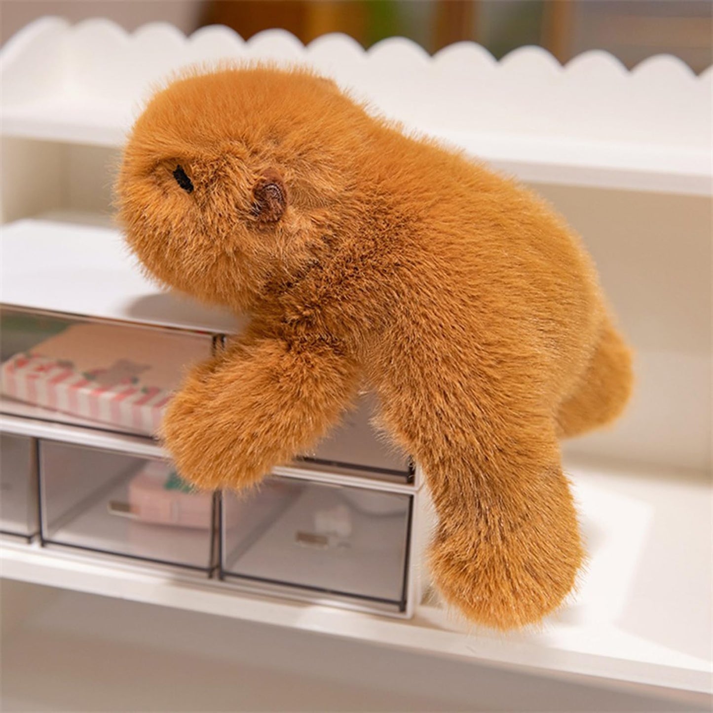 PEACH CAT Capybara Plush 7" Cute Capibara Stuffed Animals Soft Plushies Toys Gifts for Kids Brown