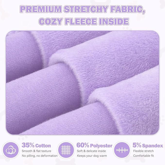 5XL Dog Sweaters for Large Dogs,Extra-Large Dog Hoodie,Cozy Fleece Interior Sweatshirt with Hood & Pocket,Leash Hole,Pet Clothes Sweater Hoodie for Large Dogs,Light Purple&5XL