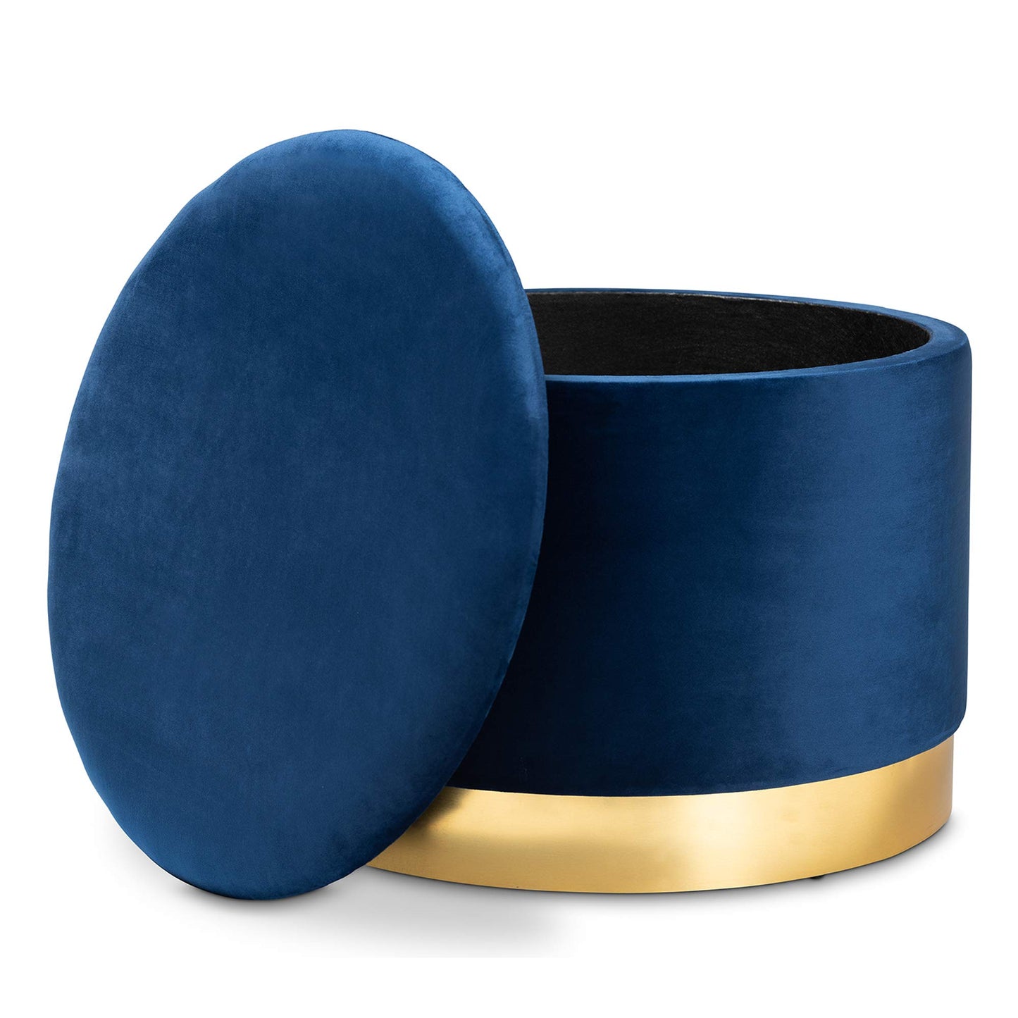Baxton Studio Ottomans, Navy Blue/Gold