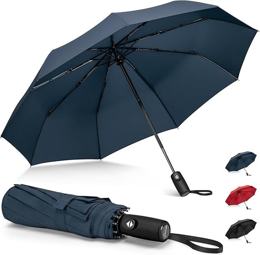 NINEMAX Travel Folding Umbrella Windproof for Men Women, Portable Compact Umbrellas Automatic Open and Close for Rain