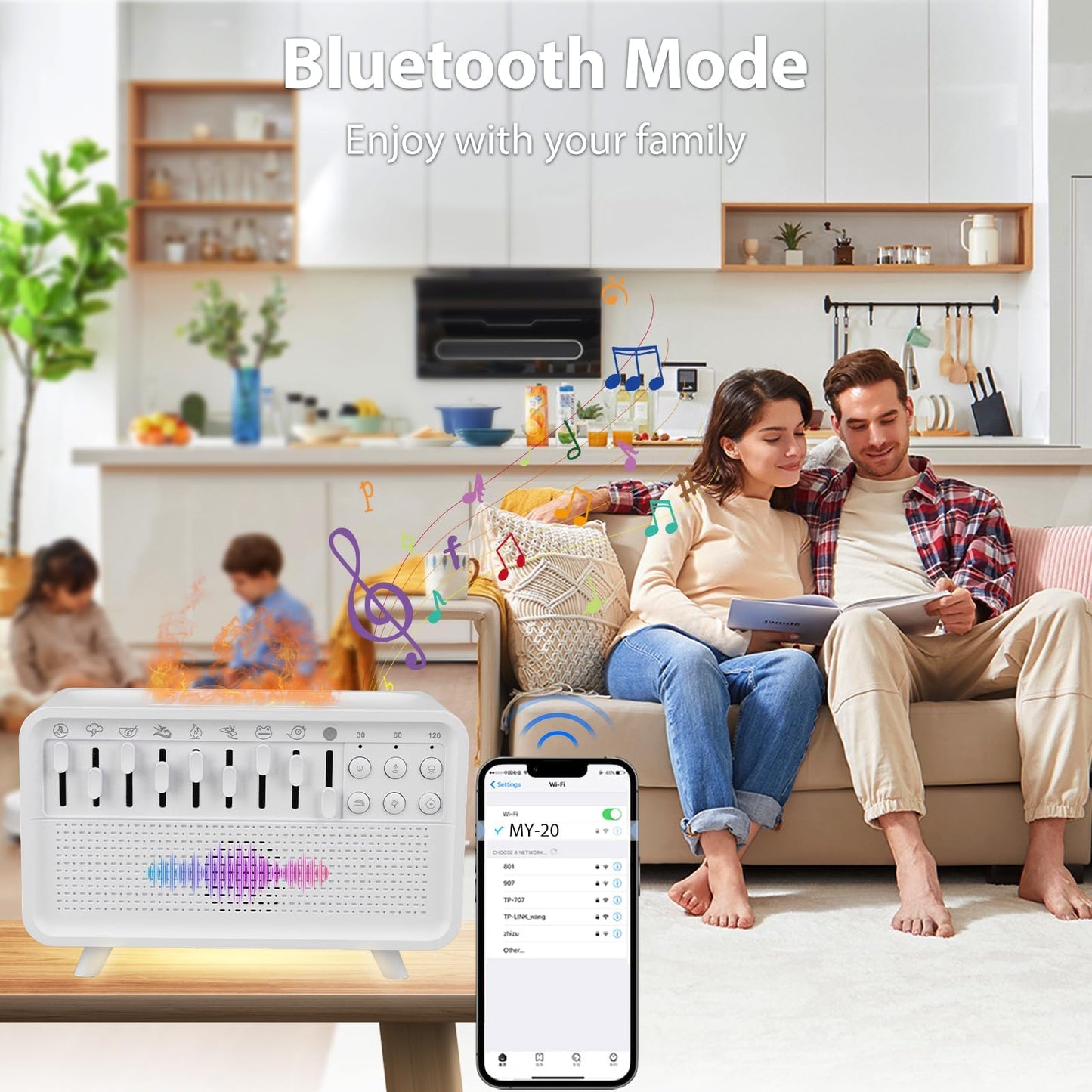 plthets White Noise Machine with Humidifier, Essential Oil Diffuser & Bluetooth Speaker, Portable Night Light, 8 Natural Sounds Style Mixer with Auto-Off Timer for Baby, Kids, Adults, Bedroom, Office