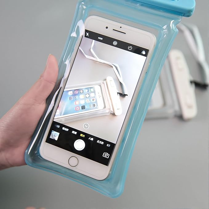 Sriyso Floatable Waterproof Phone Pouch- 7.2in Water Proof Cell Phone Case for Vacation Beach Pool Kayak Cruise Travel Essentials,Dry Bag with Lanyard for Most Models（Black