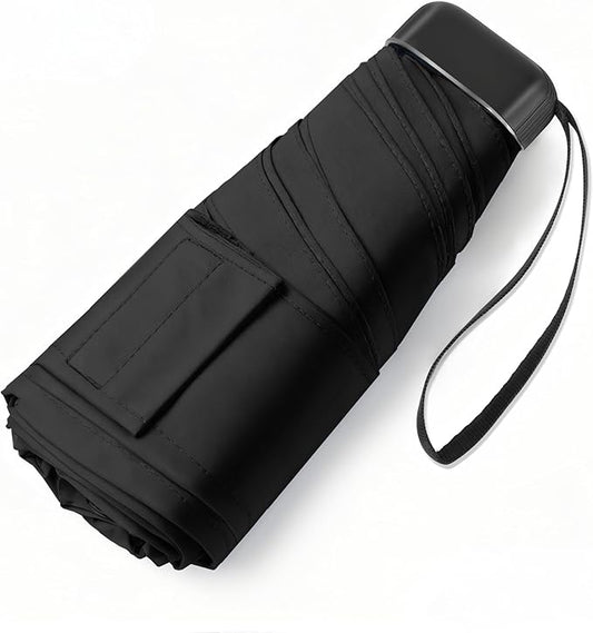 Mini Umbrella for Travel - Waterproof Portable Folding Umbrella Flat Compact Lightweight Small Umbrellas for Pocket Purse