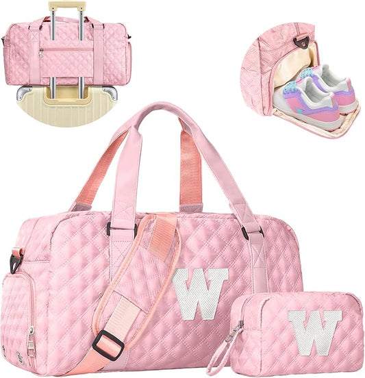 Elilier Duffel Bag Travel Bags for Girls, Kids Overnight Bag, Sleepover Bag, Gift for Kids, Gifts for Mom, Graduation Gifts for Her