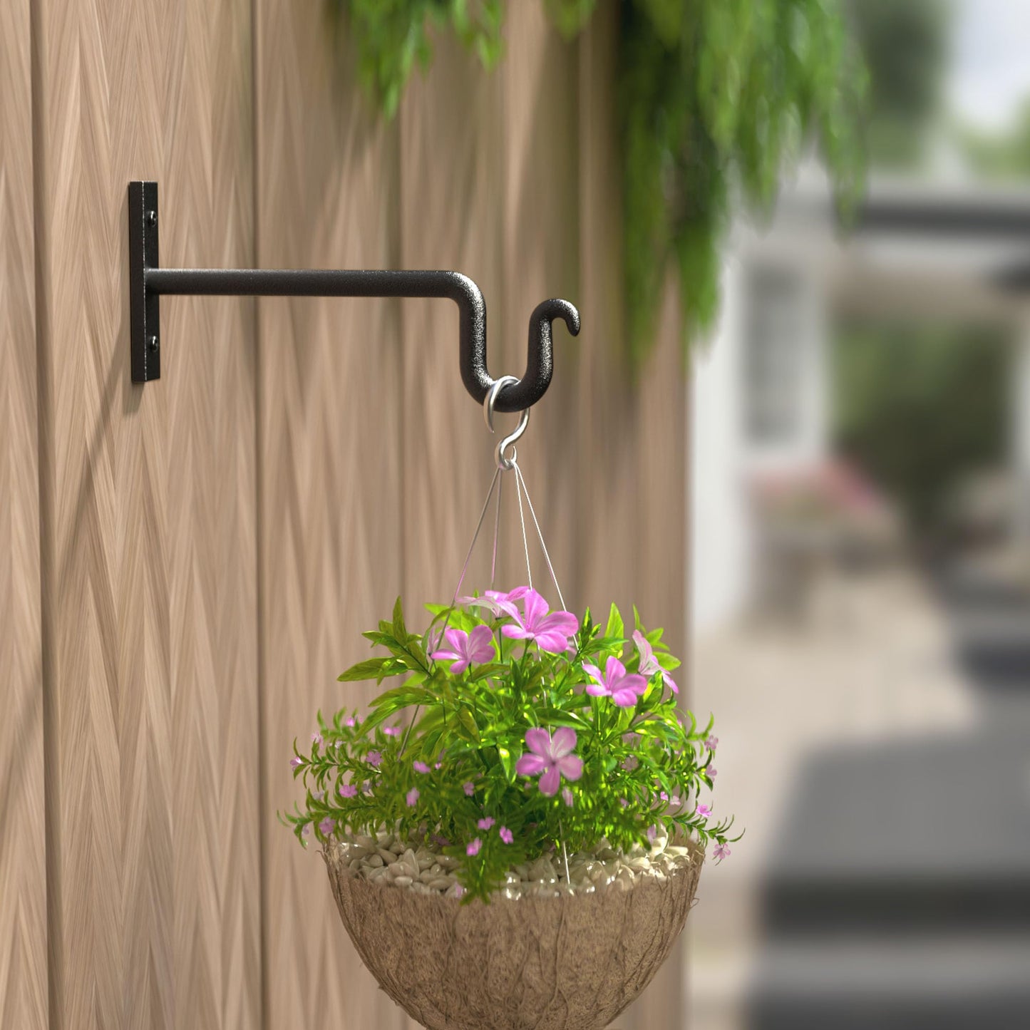 KOOKASHOP Plant Hook Plant Hanger, 2 Pack 8 Inch Plant Bracket, Metal Plant Wall Hooks for Hanging Flower Basket, Lanterns, Bird Feeder, Wind Chimes Indoor & Outdoor.