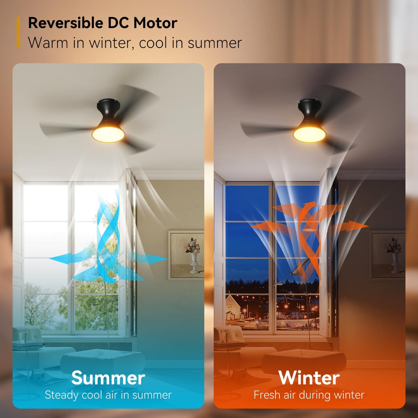 MDTlight 44 Inch Black Ceiling Fan with 3CCT Dimmable LED Lights | Quiet Reversible DC Motor, 6 Speed, Remote & APP Control | for Bedroom, Patio, Living Room, Indoor & Outdoor Use