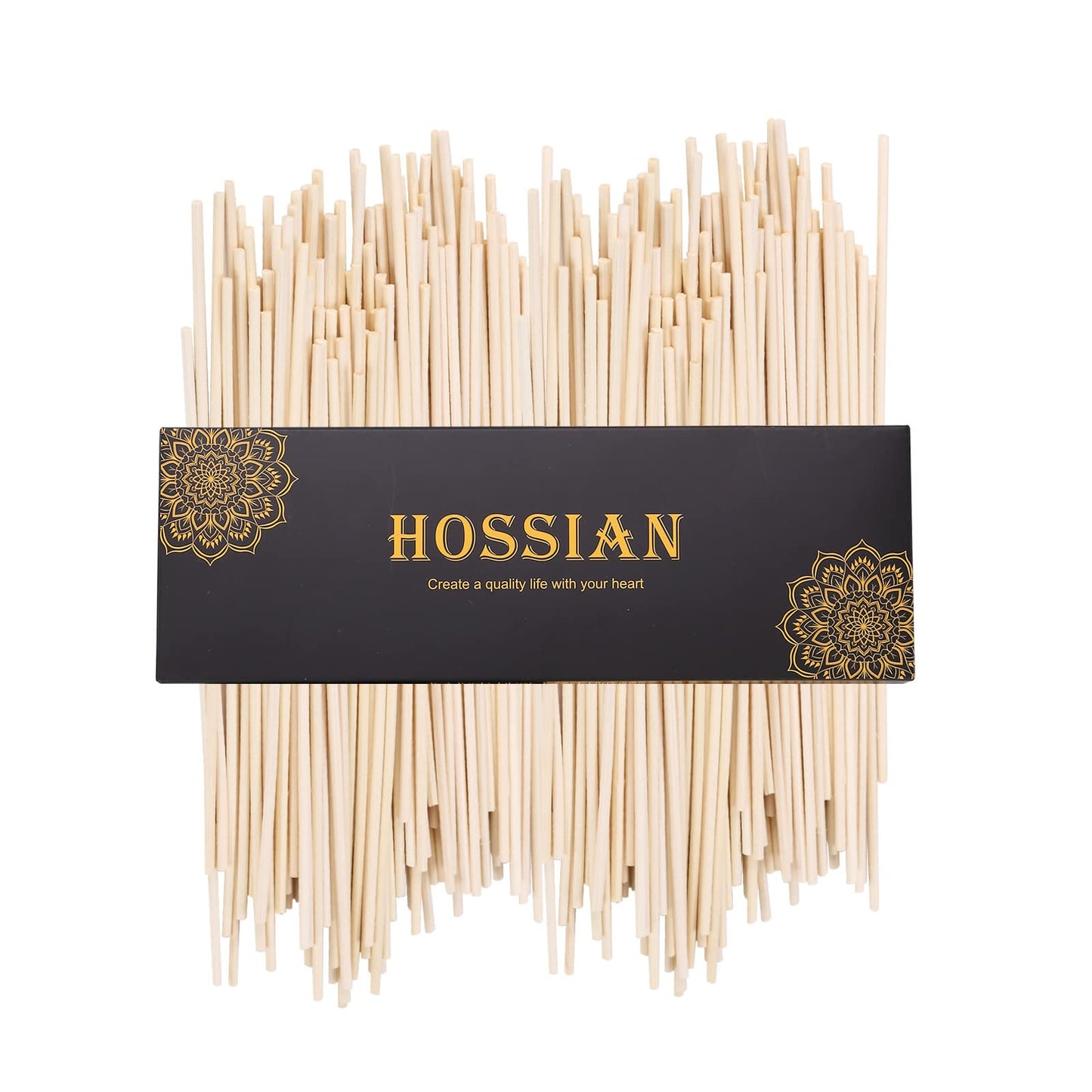 HOSSIAN Reed Diffuser Sticks - Reed diffusers-Reed Sticks -Diffuser Glass Bottles-Diffuser Refills- Natural Rattan Wood Replacement for Aroma Fragrance (10"*3mm Primary Color)