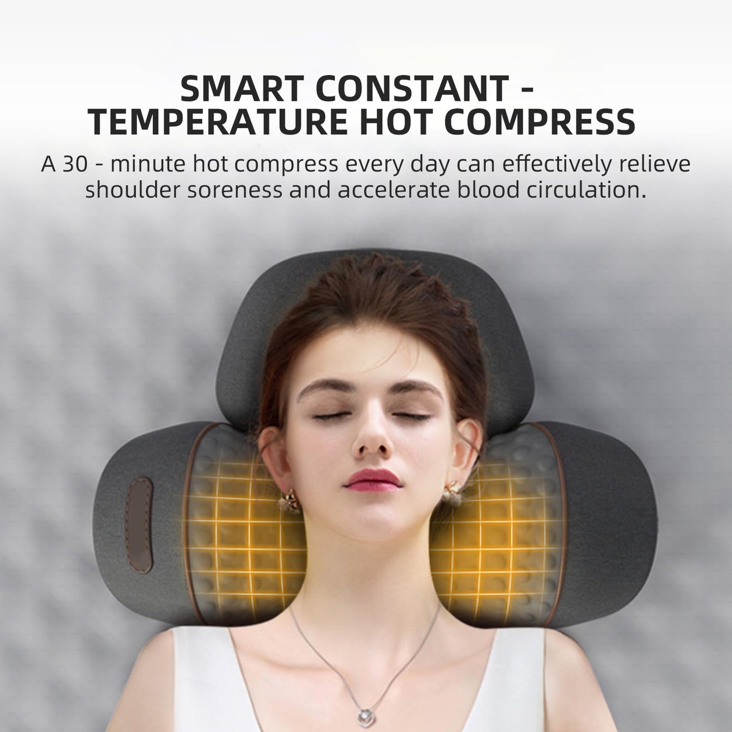 Pillow Traction Massager 2026 New for Neck Hump - 3-In-1 Cervical Neck Pillow with Heat Therapy, Memory Foam for Shoulder Neck Pain Relief, Ergonomic Massager Gray(Plug-In Only, Not Battery-Powered）