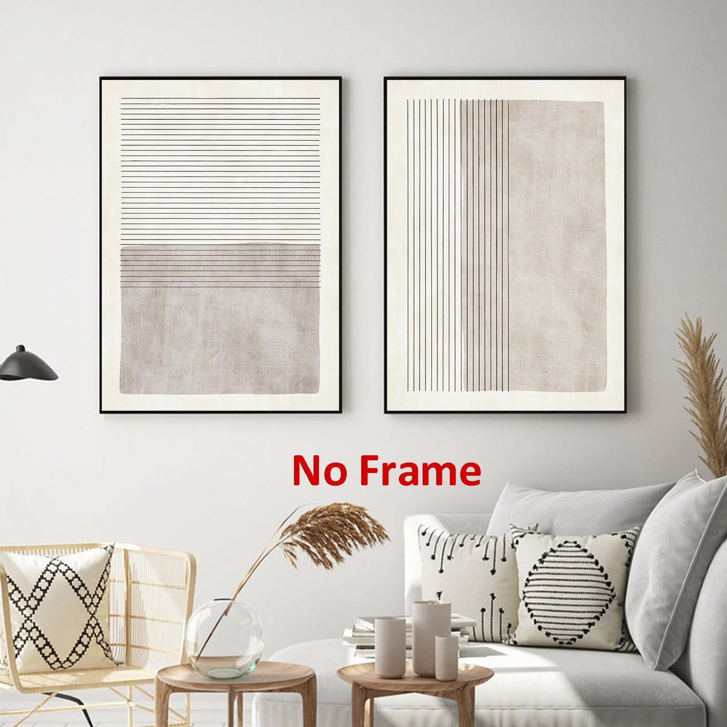 Gray Beige Abstract Wall Art Black Minimalist Line Art Gray Modern Artwork Abstract Gray Painting Minimalist Beige Poster Modern Line Art Prints Neutral Minimalist Wall Art for Bedroom 16x24inx2 No Frame