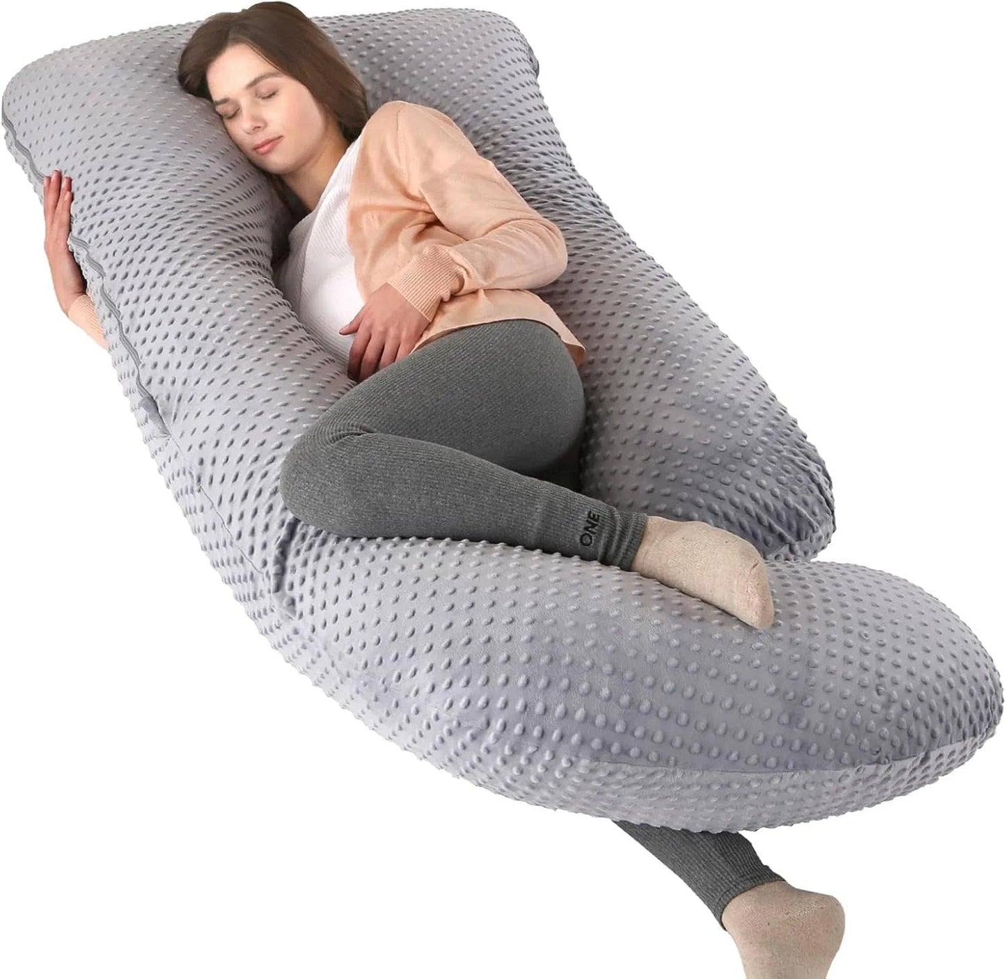 Pregnancy Pillows for Sleeping, U Shaped Full Body Maternity Pillow for Pregnant Women with Removable Cooling Cover, Support for Back, HIPS, Legs, Belly, 57 Inch, Black