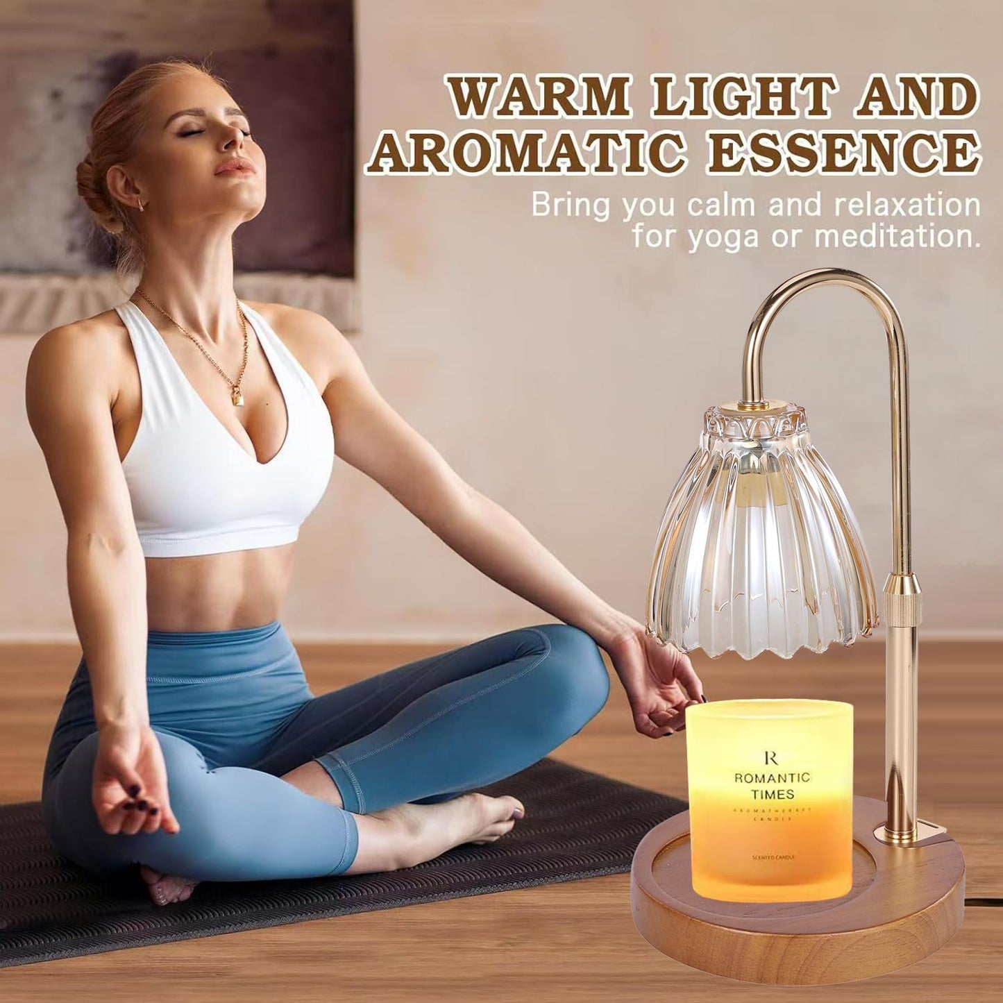 Candle Warmer Lamp with Timer Dimmer,Height Adjustable No Flame Candles Warming Light,Birthday Gifts for Women,New Home Room Decor,Wax Melt Warmer for Scented Jar Candles(2 * 50W Bulb) (1 Pack-F)