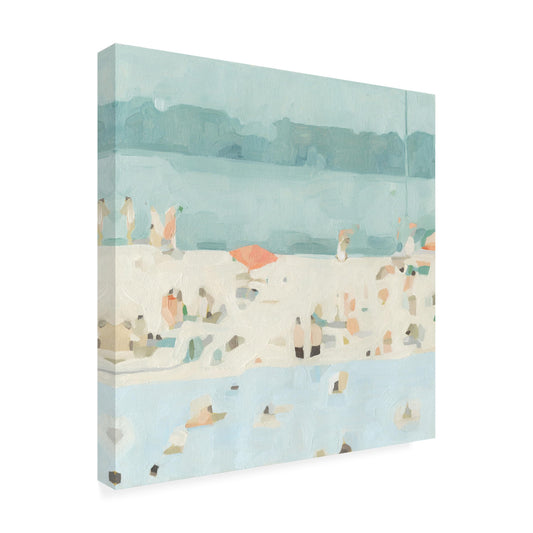 Wrapped Canvas Wall Art - Emma Scarvey 'Sea Glass Sandbar II' Wall Art for Living Room, Bedroom, or Office Décor - 14x14