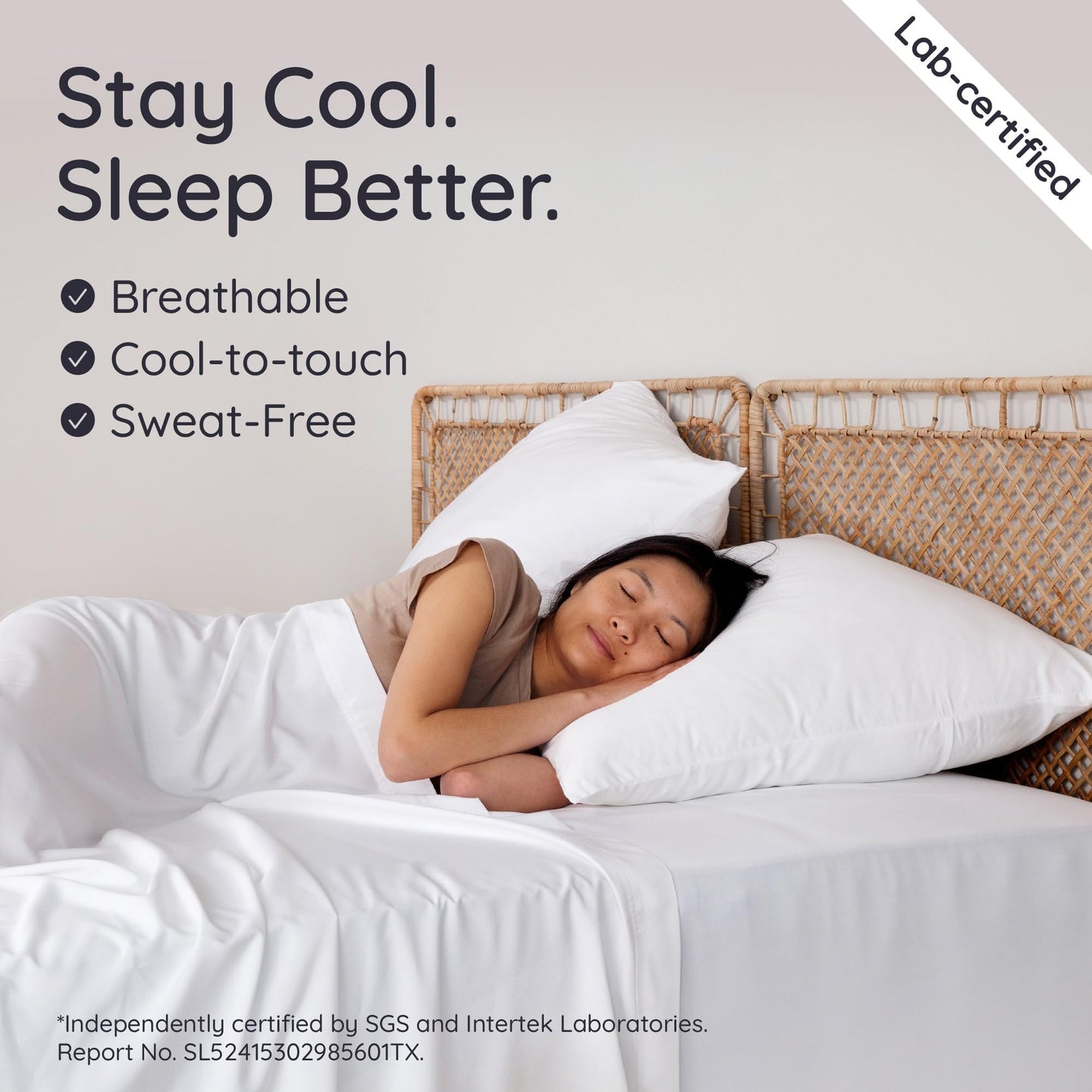 Bambaw 100% Viscose Derived from Bamboo Pillowcase Standard Size – Set of 2 Cooling Pillow Cases for Hot Sleepers, Breathable & Good for the Skin, Cooling Pillow Cover with Envelope Closure (White)