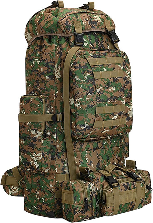 HongXingHai 100L Camping Hiking Backpack,Molle military Tactical rucksack backpack,Waterproof Lightweight Hiking Backpack (Woodland Camo-C)