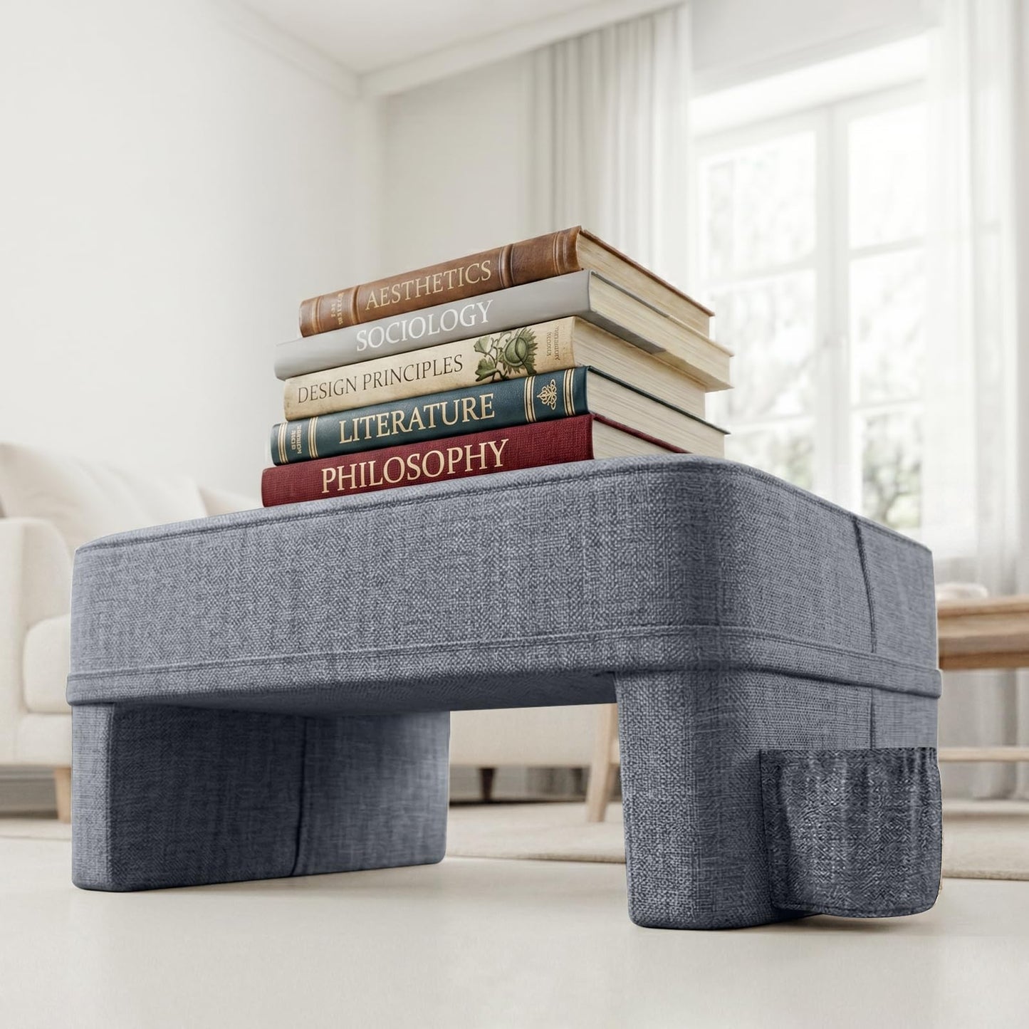 Septsun 26" Extra Wide Lap Desk Pillow - Gaming Reading Pillow & Laptop Lap Desk w/Ergonomic Arm Elbow Support for WFH, Bed, Couch, Floor - Fits 13-17" Laptop, Steam Deck, Switch (Modern Gray, Large)