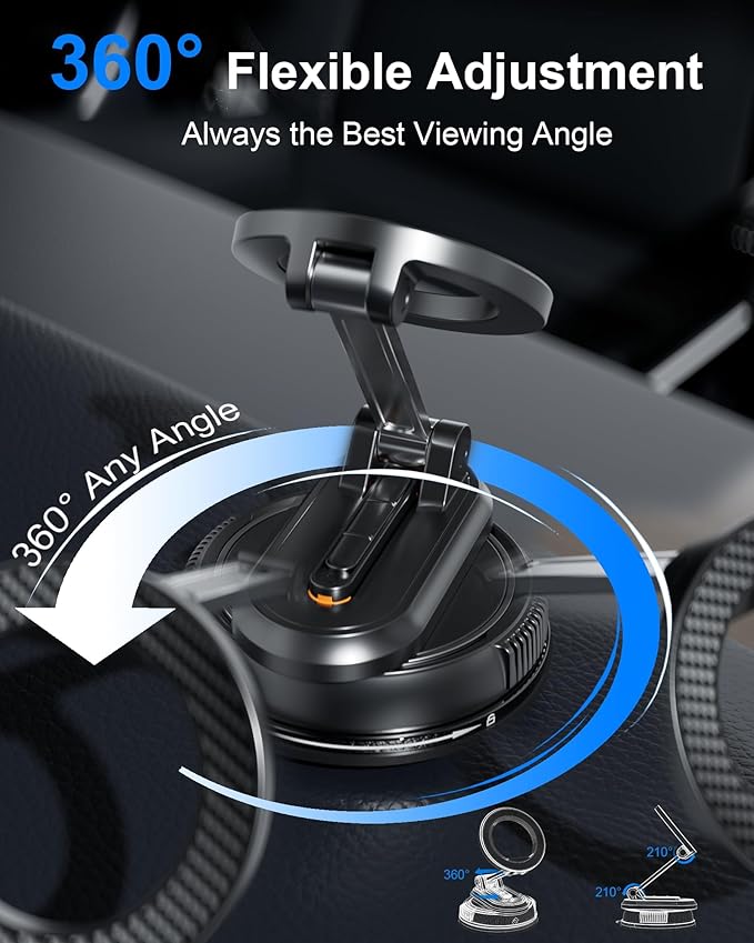 2-IN-1 Car Phone Holder for Magsafe【28 Strong Magnets】Magnetic Phone Holder for Car Phone Mount【360°】Phone Holders for Your Car Accessories for Women Men for iPhone 17 Pro Max 16 15 14 13 12 Air Plus