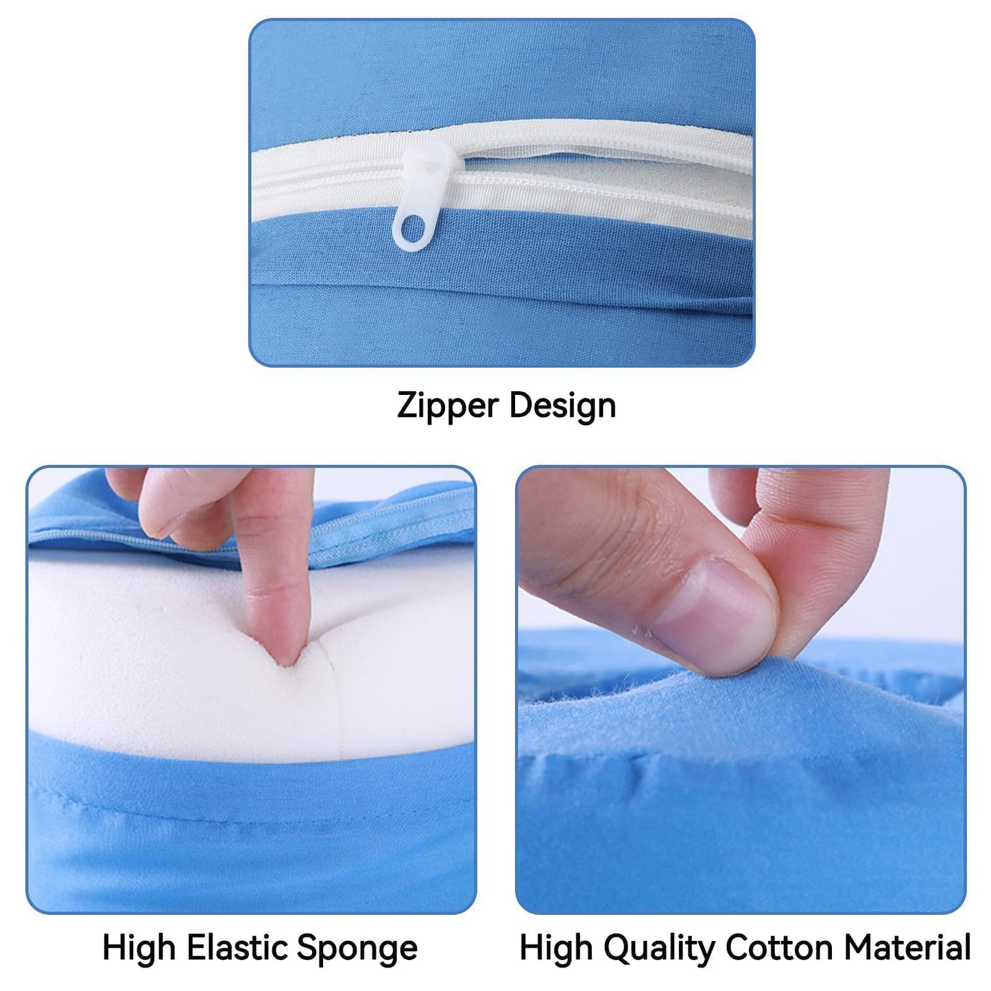 Beufee 2 PCS Foot Elevation Pillows, Blue Hand Ankle Foam Cushion Leg Hand Lifting Pillow Stabilizer with Ankle Heel Elevator Wedges Foot Support Pillow