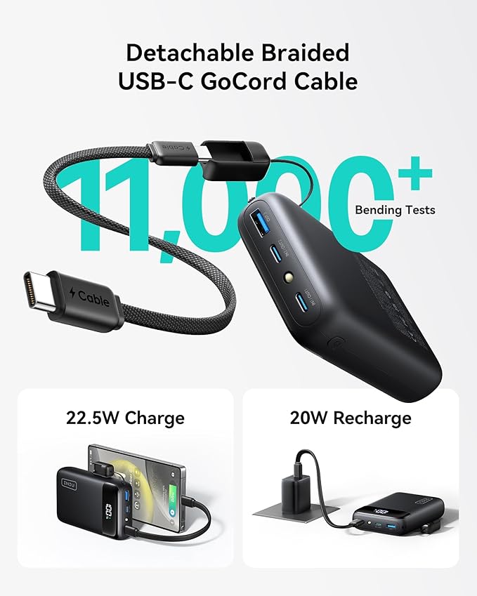 INIU Portable Charger, Smallest 22.5W 20000mAh USB C in & Out Power Bank Fast Charging, PD 3.0+QC 4.0 LED Display Phone Battery Pack Compatible with iPhone 17 16 15 14 Pro Samsung S24 Google, Beige