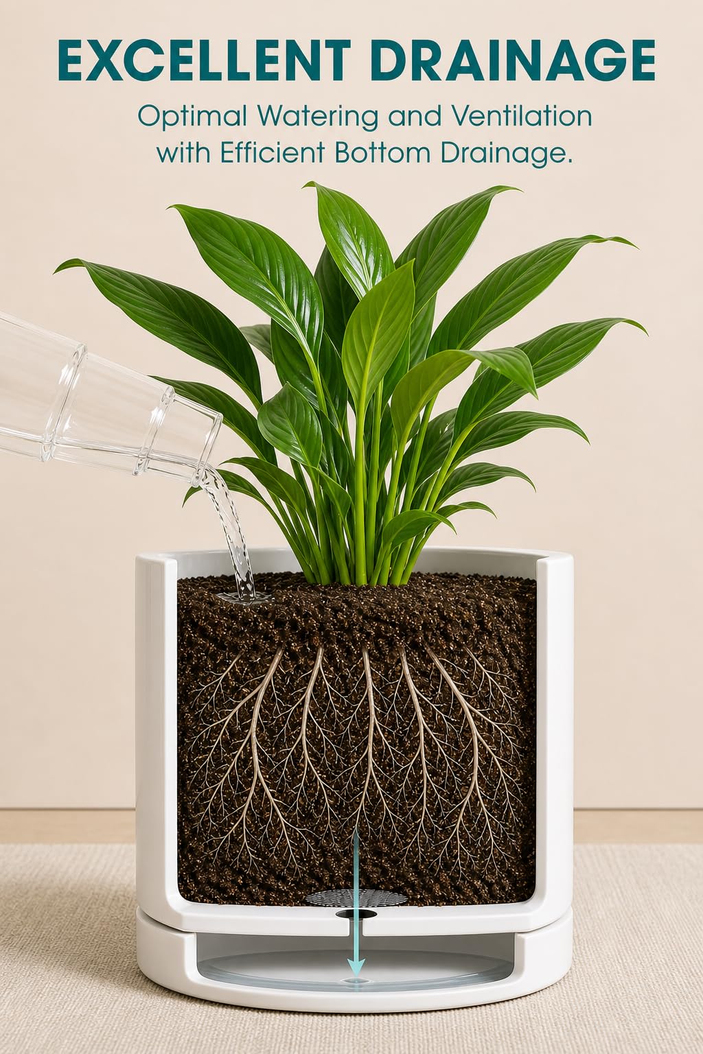 vancasso Ceramic Plant Pots, 3 Piece Planters for Indoor Plants, 4.25+5.25+6.25 Inch Flower Pots with Drainage, Plant Pots Indoor for Succulent, Pothos, Snake Plant and Money Tree, Etc (White)