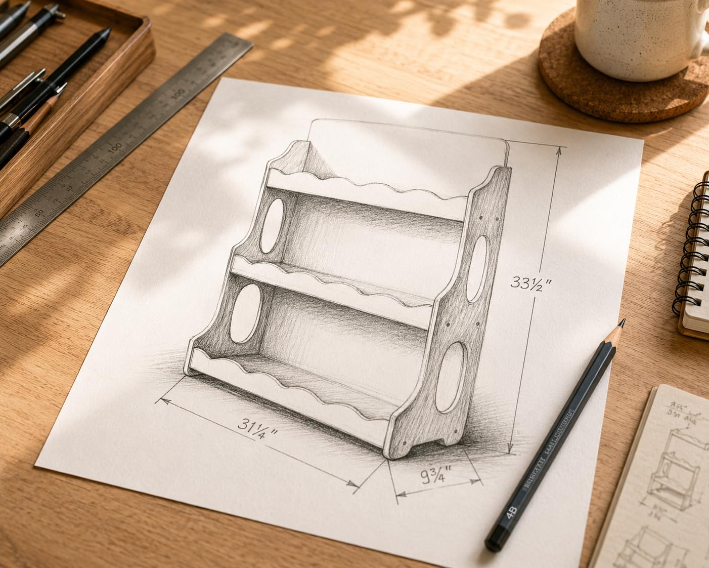 AMMEHOELA Wood Kids Bookshelf,WalnutWood GrainPattern